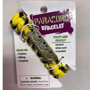 Novelty  Paracord Bracelet Yellow Black Smiley Face Utility Cord Survival 2013